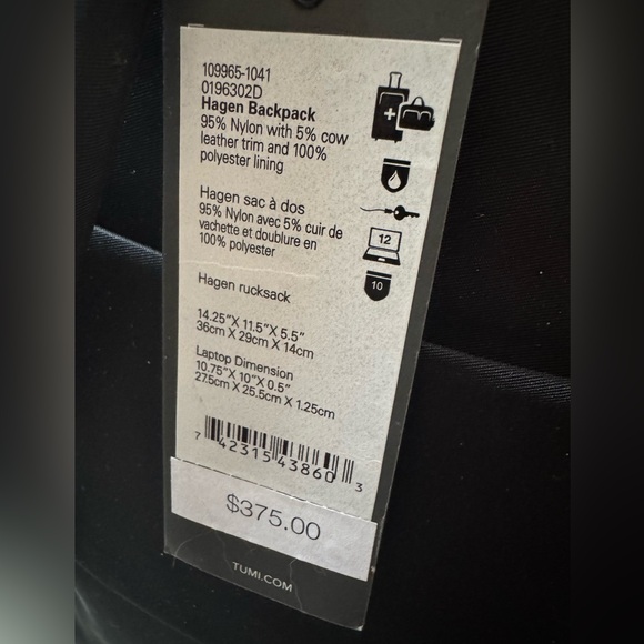 NWT Tumi Hagen Backpack - Picture 5 of 13